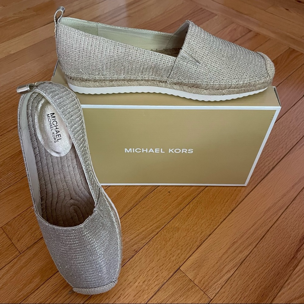 MICHAEL KORS Lenny Raffia Espadrilles Size 8 Collection Spring/Summer 2022